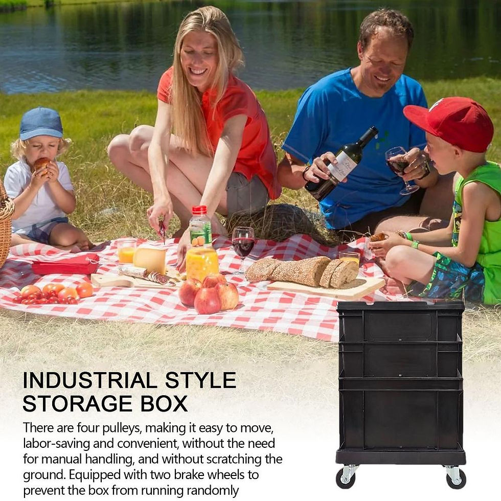 Miniature : Wheeled Storage Box Industrial Style Stackable Storage Box Outdoor Camping