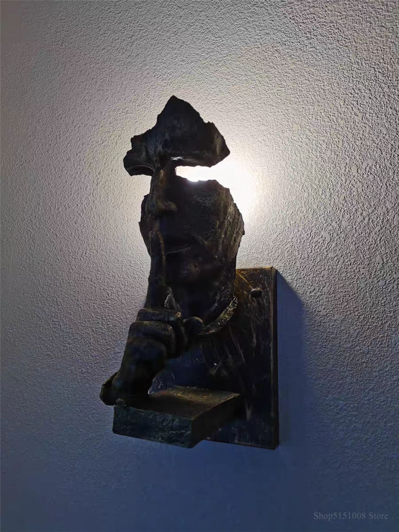 Thumbnail: Face wall lamp creative retro led light For home decor art bar indoor lighting