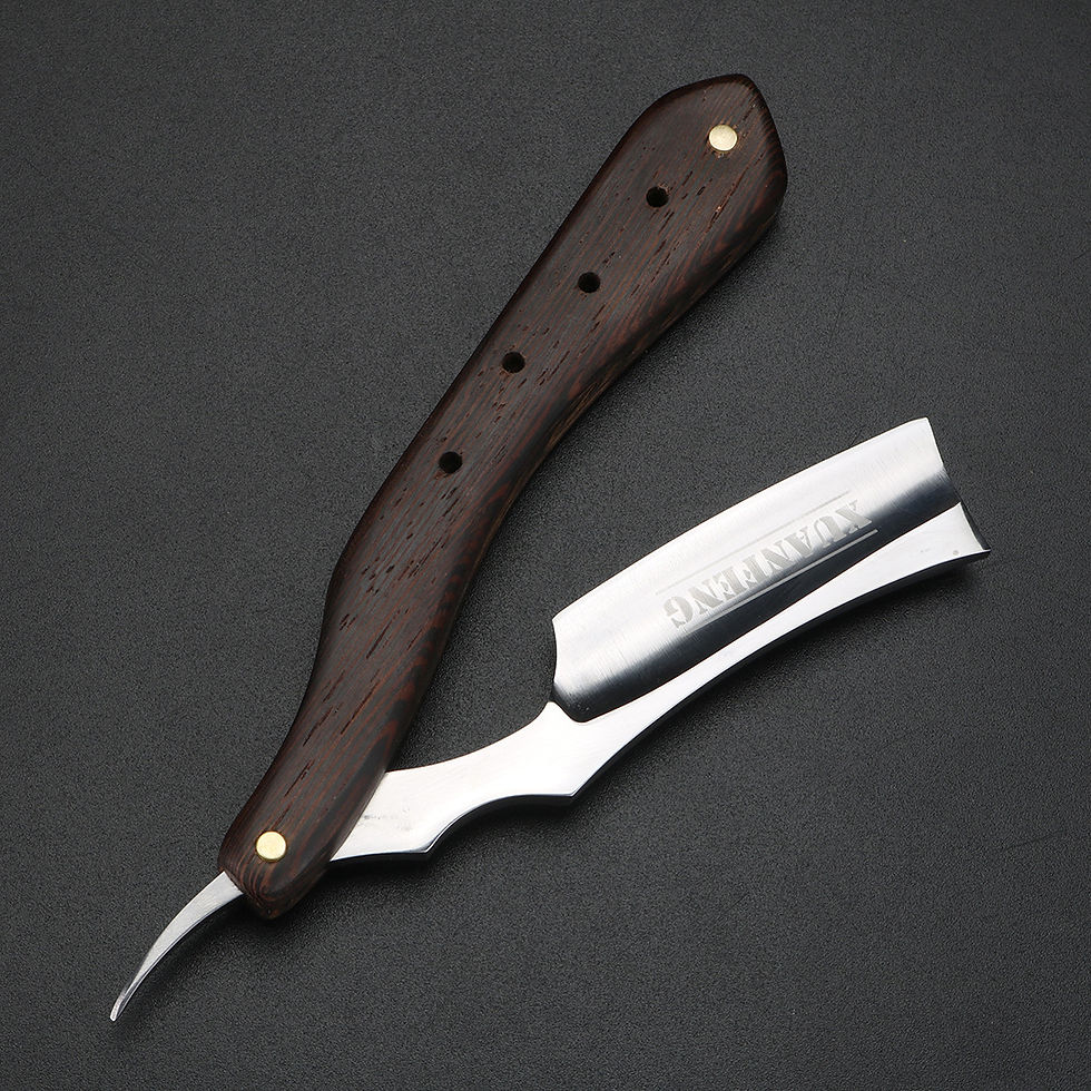 الصورة المصغرة: Wooden Handle Folding Razor Hardened Steel High Hardness Sharp
