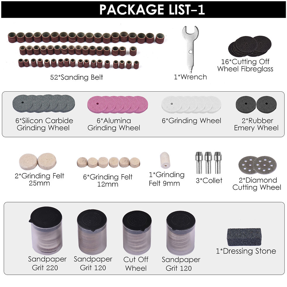 Thumbnail: 400PCS Electric Grinder Accessories Kit Rotary Tool Set Grinding Polishing Kit