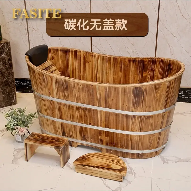 Thumbnail: Portable Bathtub Adult Spa Bath Basin Sauna Indoor Wooden Barrel Spa Product