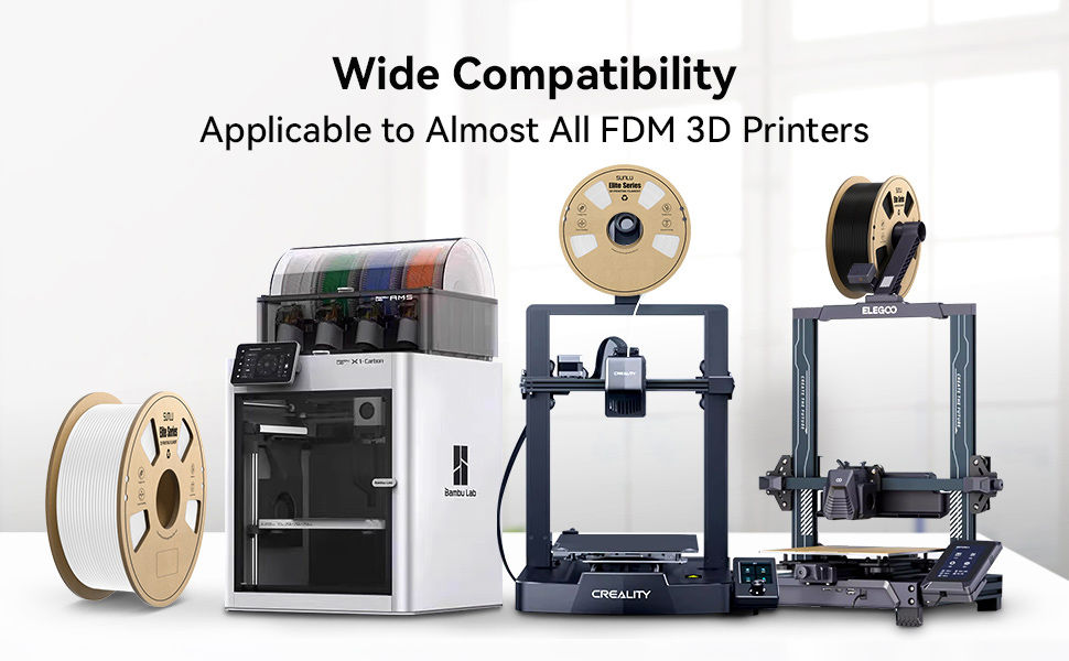 Miniatyrbild: 2024 SUNLU Elite PLA Plus Filaments Rolls 1KG/roll Smooth Feeding 3D Filaments