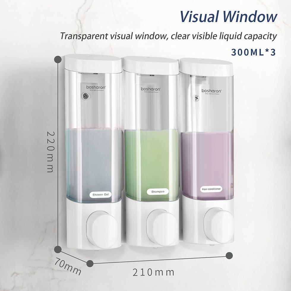 Miniatura: Shampoo and Conditioner Dispenser 3×300 ml Body Wash Shower Soap Dispenser 