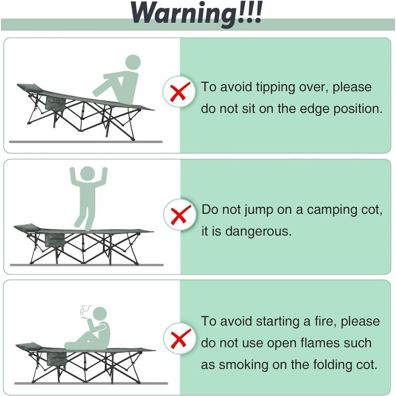 Thumbnail: XXL Folding Camping Cot for Adults Camp Cot, Oversized Sleeping Cot Mattress
