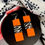 Thumbnail: Zebra stripe neon earrings. Square dangle hook