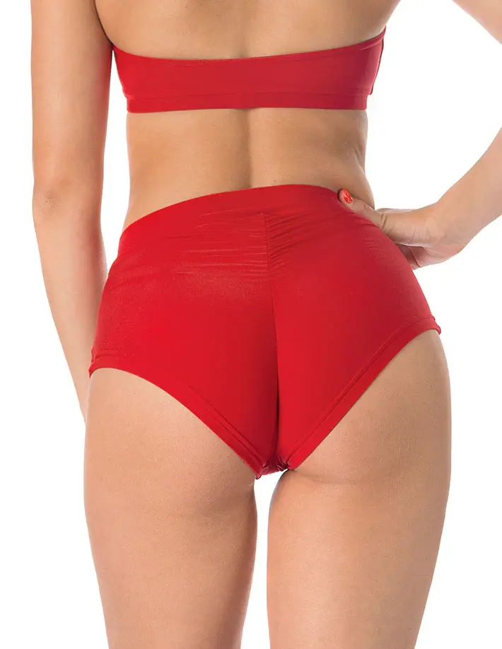 Thumbnail: Rode Scrunch Butt Pole Short met high waist