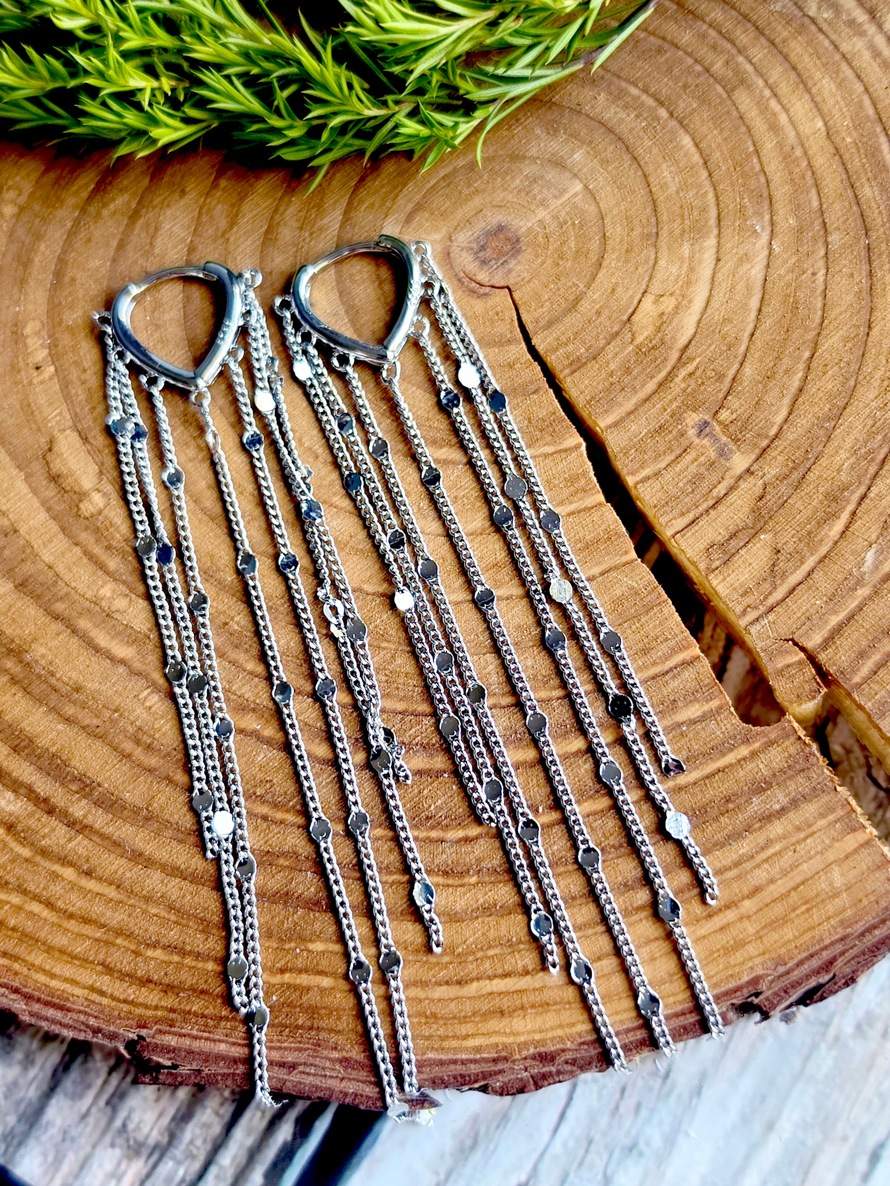 heart tassle earrings