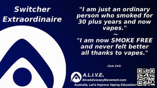 "I am just an ordinary person who smoked for 30+ years and now vapes. I have done nothing wrong." - Vaping Consumer