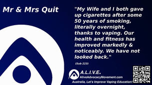 Couple who gave up cigarettes overnight said they "went to bed and woke to vaping and have not looked back." – Vaping Consumers
