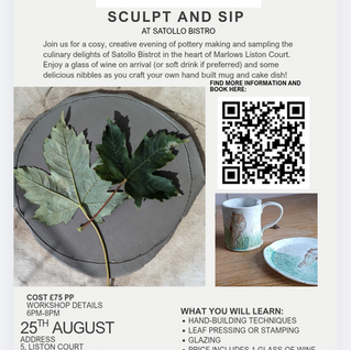 Buttercups Pottery Sculpt and Sip Event at Satollo
