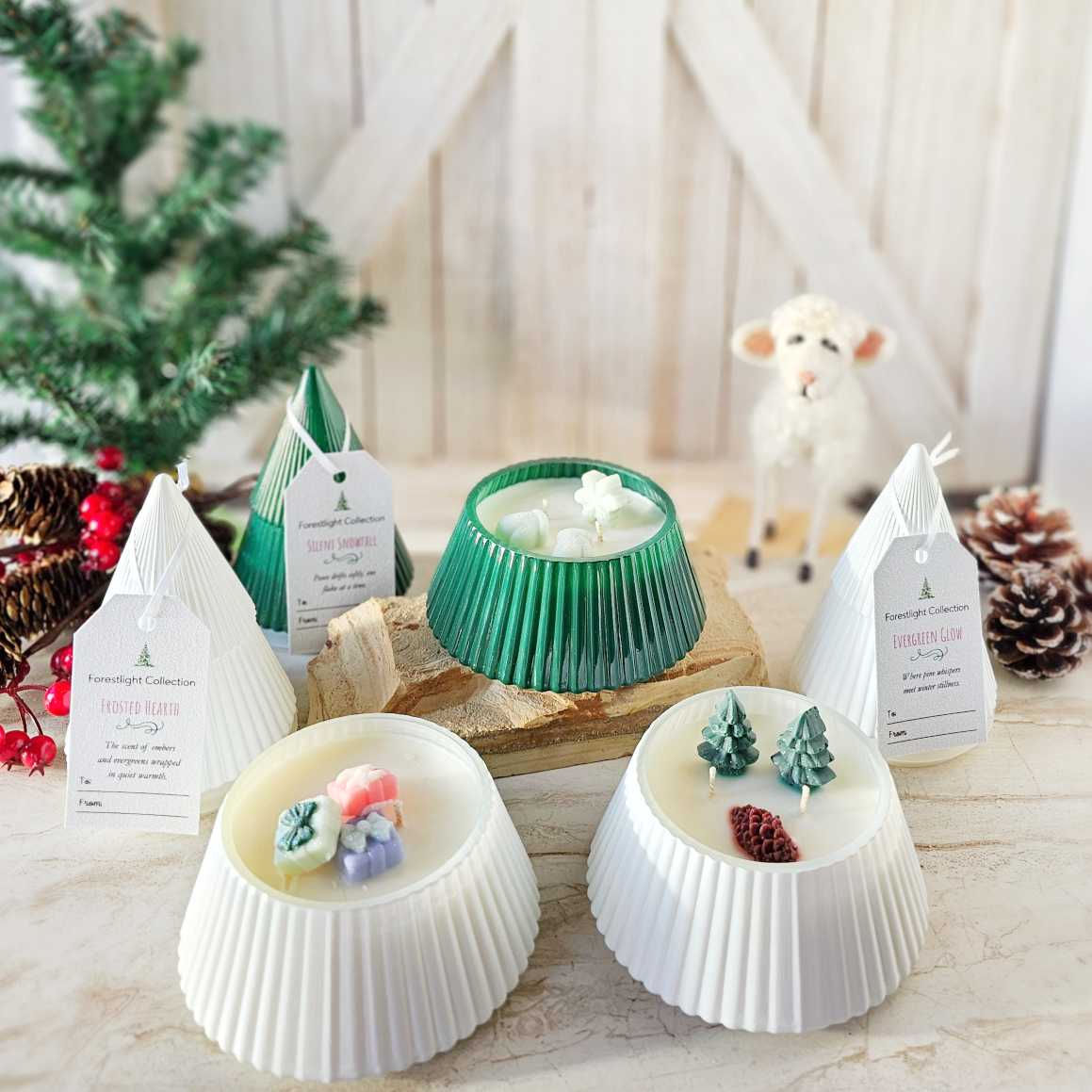 Christmas Tree candles with embeds