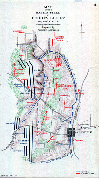 Map of the Battlefield of Perryville, KY. - 2
