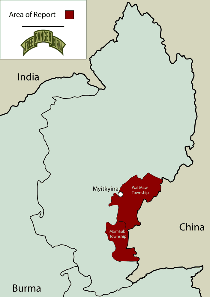 Map showing area of report