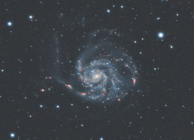 M101 with a telescope and a monochrome camera