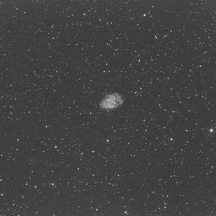 Messier 1 the Crab Nebula Astrophotography Single shot narrowband 2 minutes using the Oiii filter with the ZWO ASI 1600MM-Pro camera