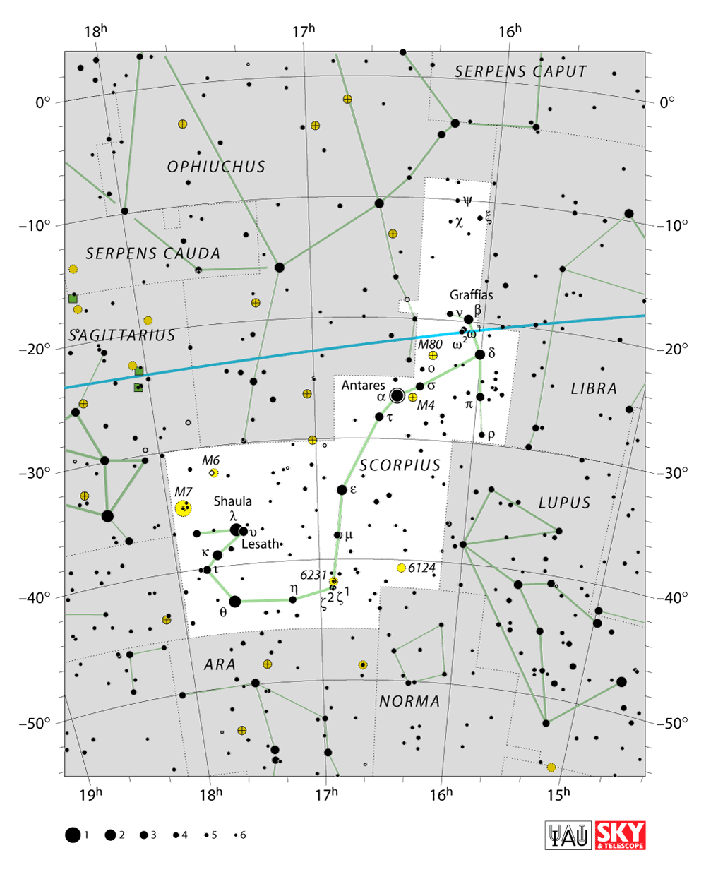 How to find the Bug Nebula NGC 6302 in Scorpius, constellation map