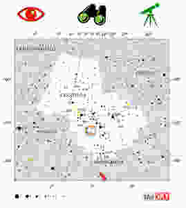 How to find the Pacman Nebula in the night sky, map