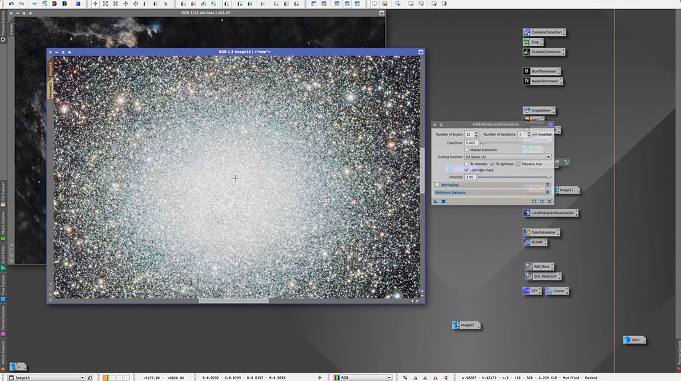 processing omega centauri on pixinsight
