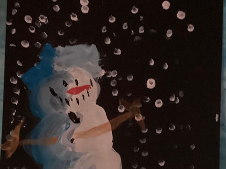 Painting Snowmen in The Moonlight.