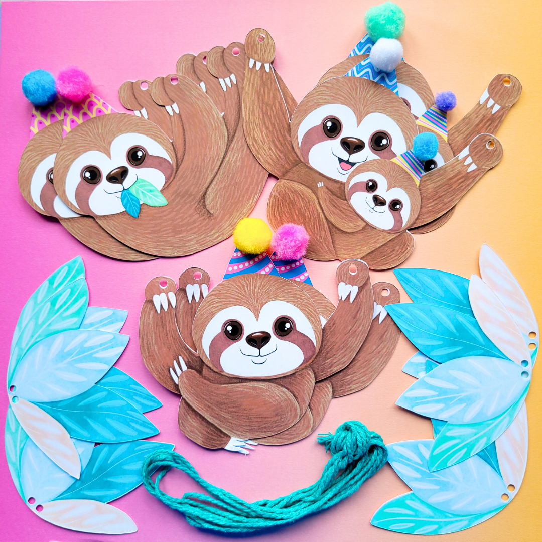 sloth garland baby shower jungle