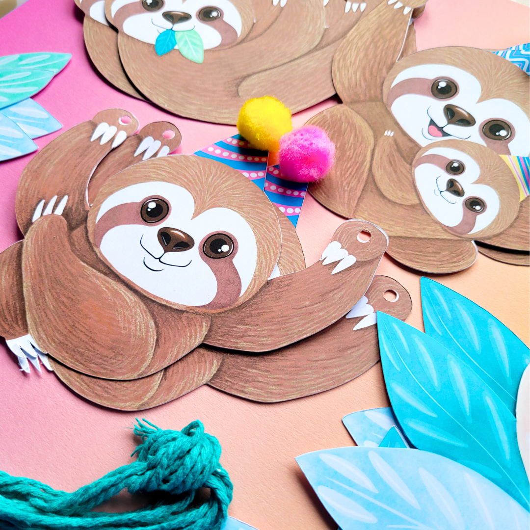 sloth birthday hanging decoration