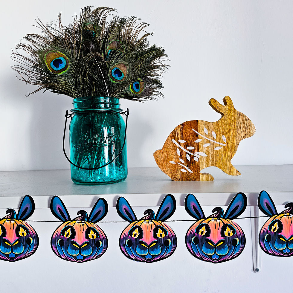 Autumn pumpkin rabbit paper garland party hanging decoration