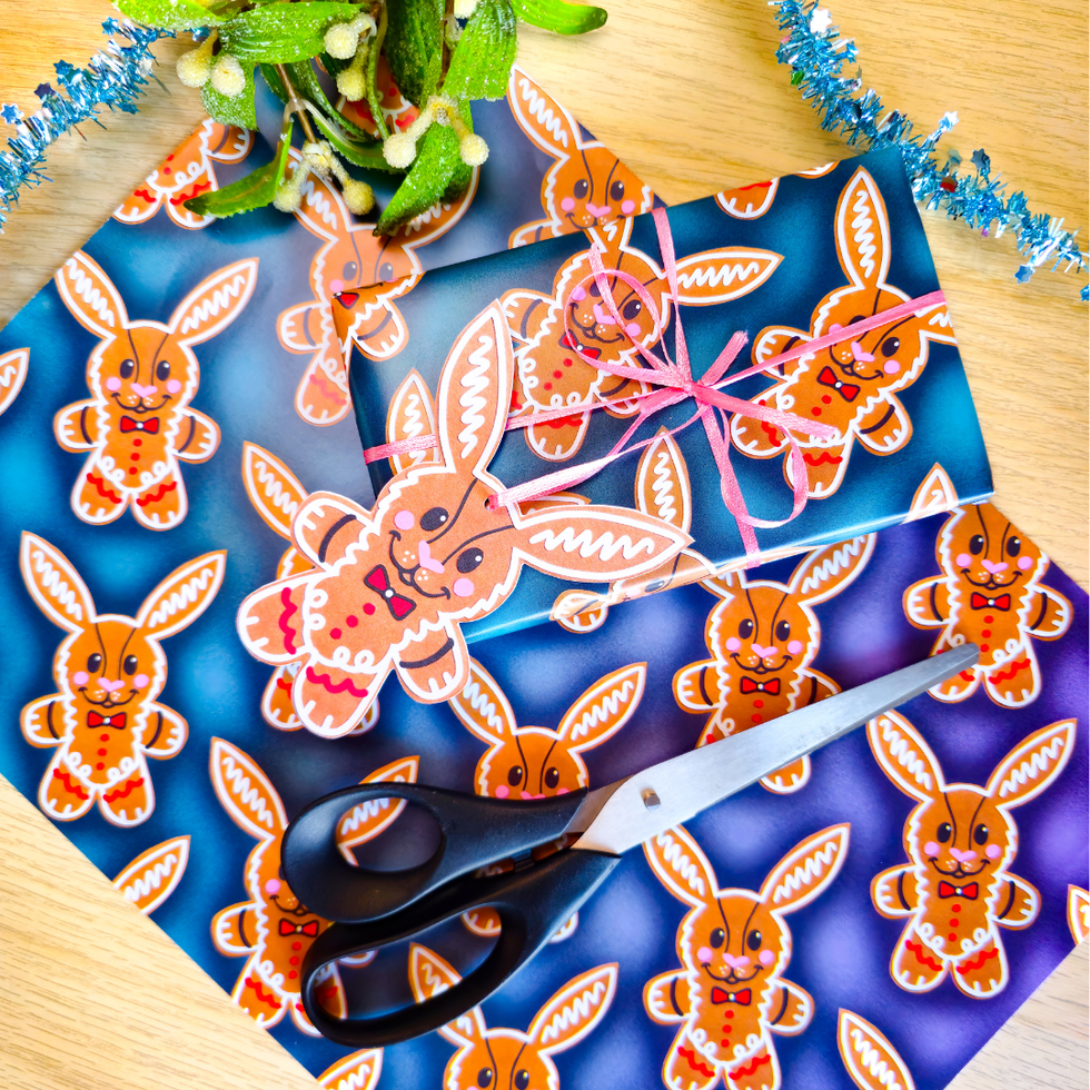 Sweet gingerbread bunny design for Christmas gifts and dรฉcor