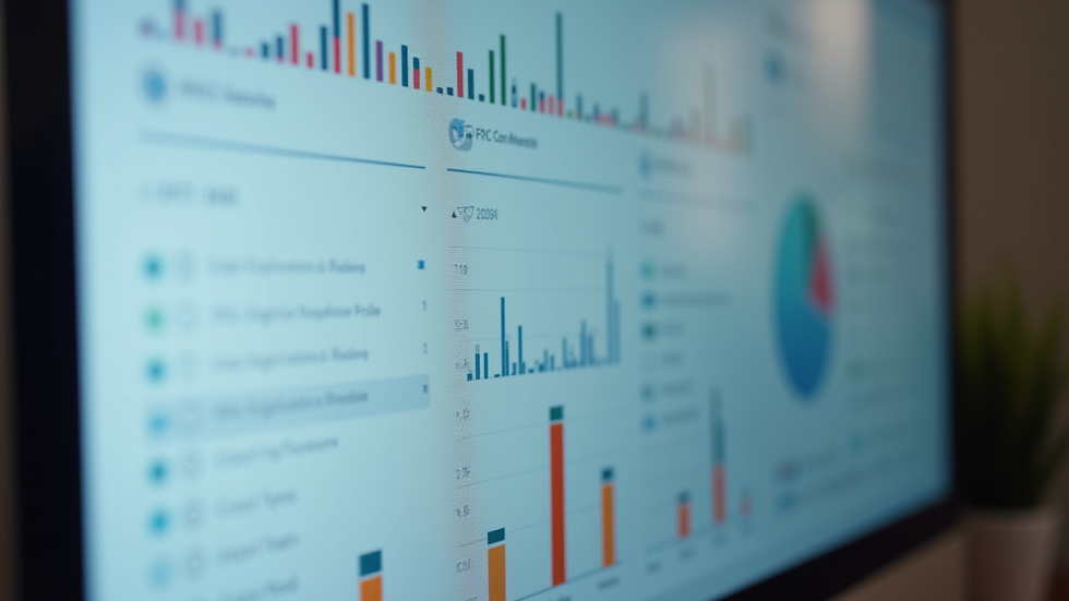 Close-up view of a computer screen displaying credit risk analytics dashboard