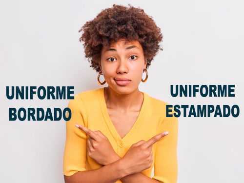 Uniforme estampado ou bordado?