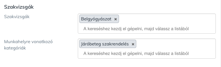 A felhasználók profiljában fontos a szakvizsgák megadása.