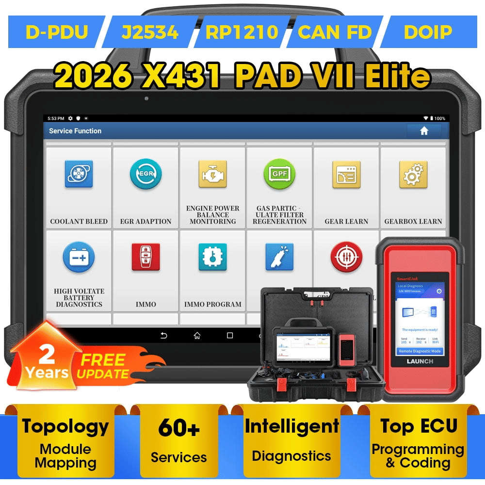 LAUNCH X-431 PAD VII Elite Diagnostic Tablet J2534 ECU Coding