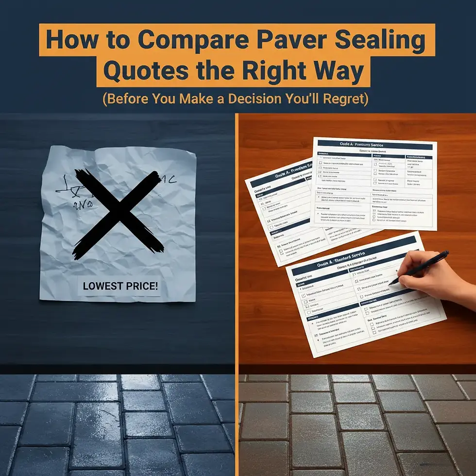 Guide to comparing quotes from multiple paver sealing contractors.