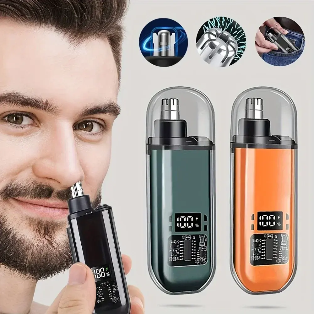 Nose Ear Hair Trimmer for Men - USB C Rechargeable Portable Fast Charge, Compact