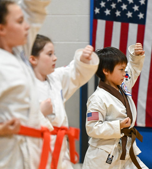 Image of children practicing Tang Soo Do.