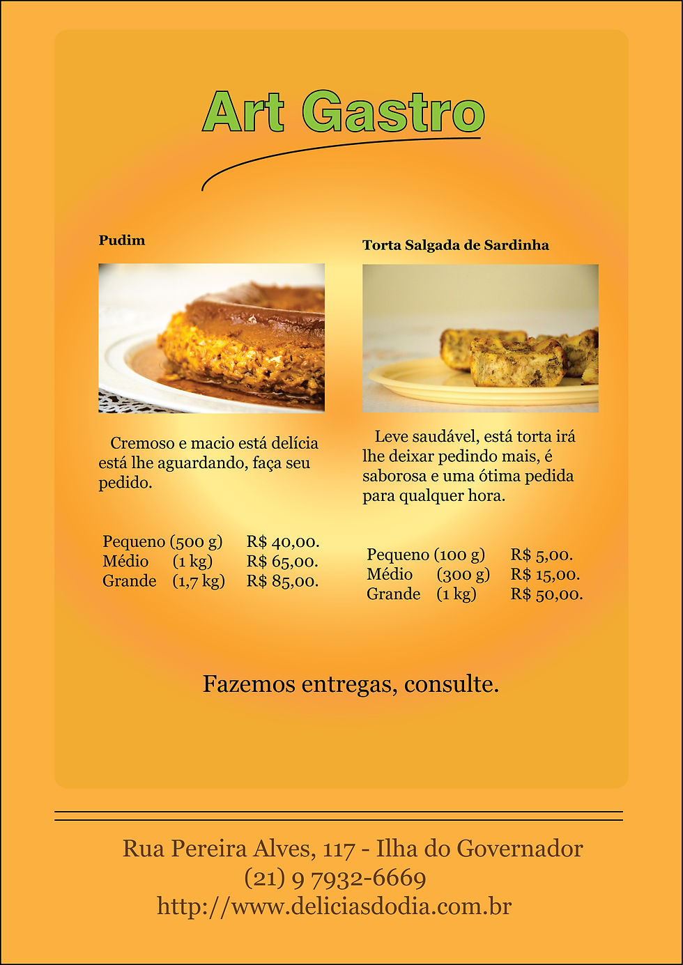 Exemplo de arte para Gastronomia.