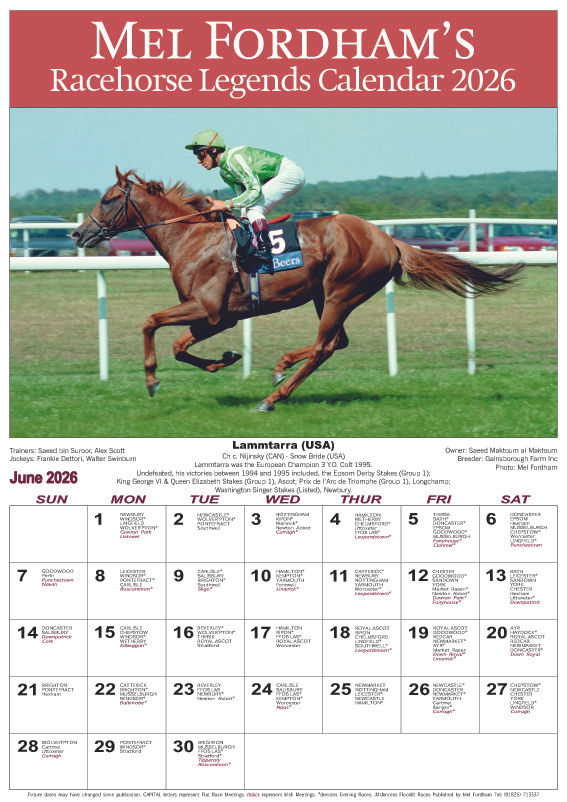 Mel Fordham's 2026 Calendar