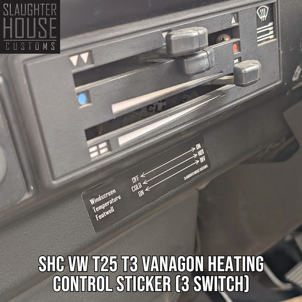 SHC VW T25 T3 Vanagon Heating Control Sticker (3 Switch)