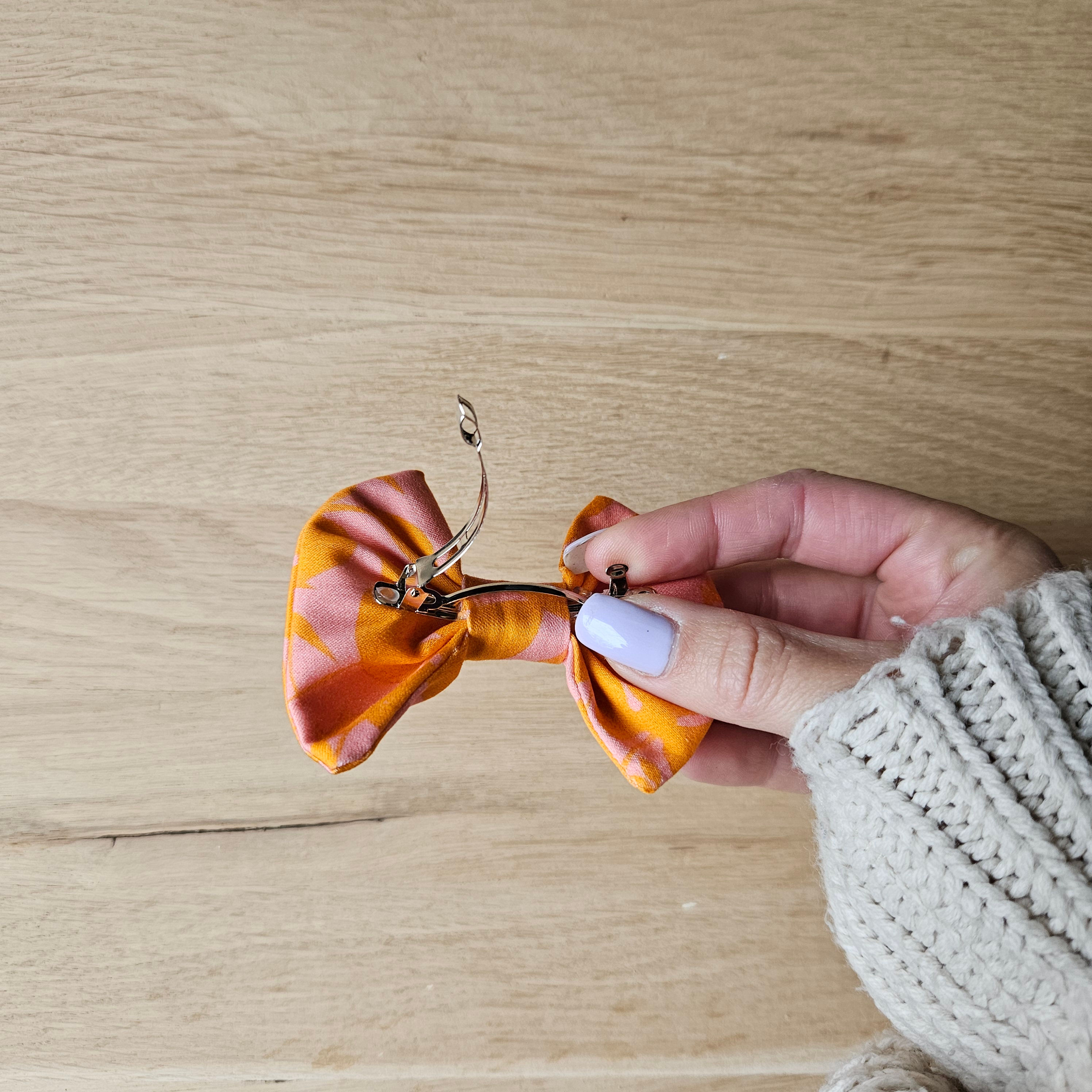 Haarspange orange/rosa