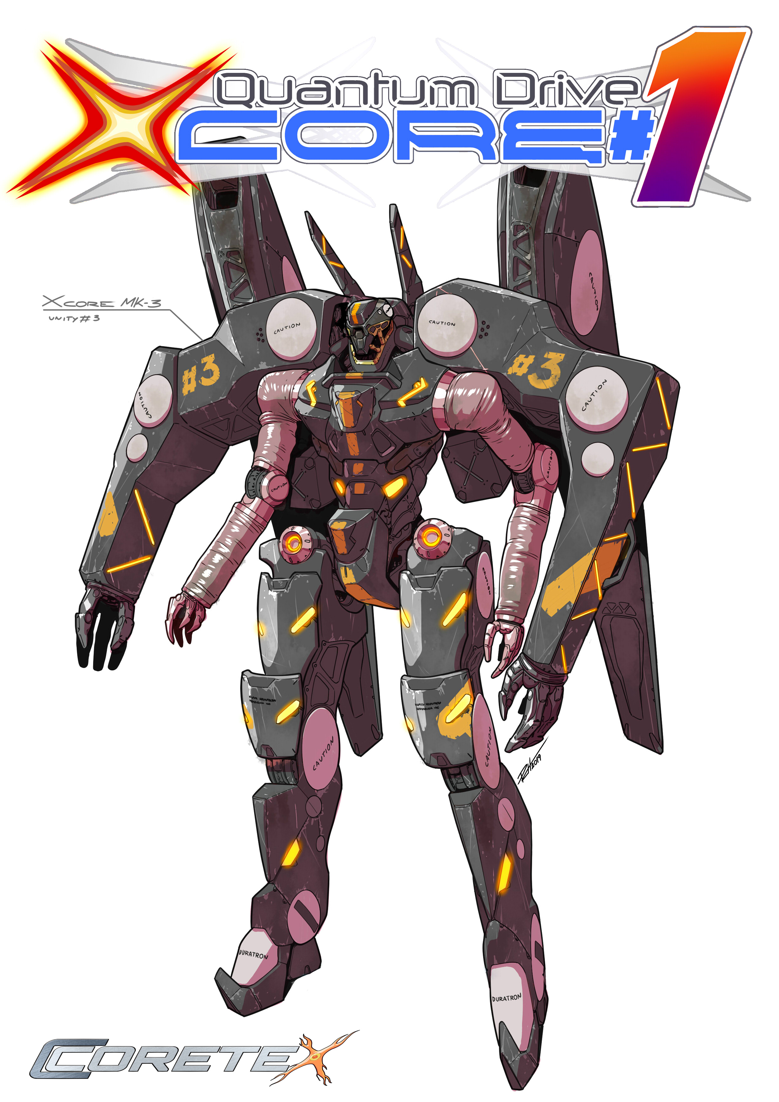 coretex mecha 3 modelsheet