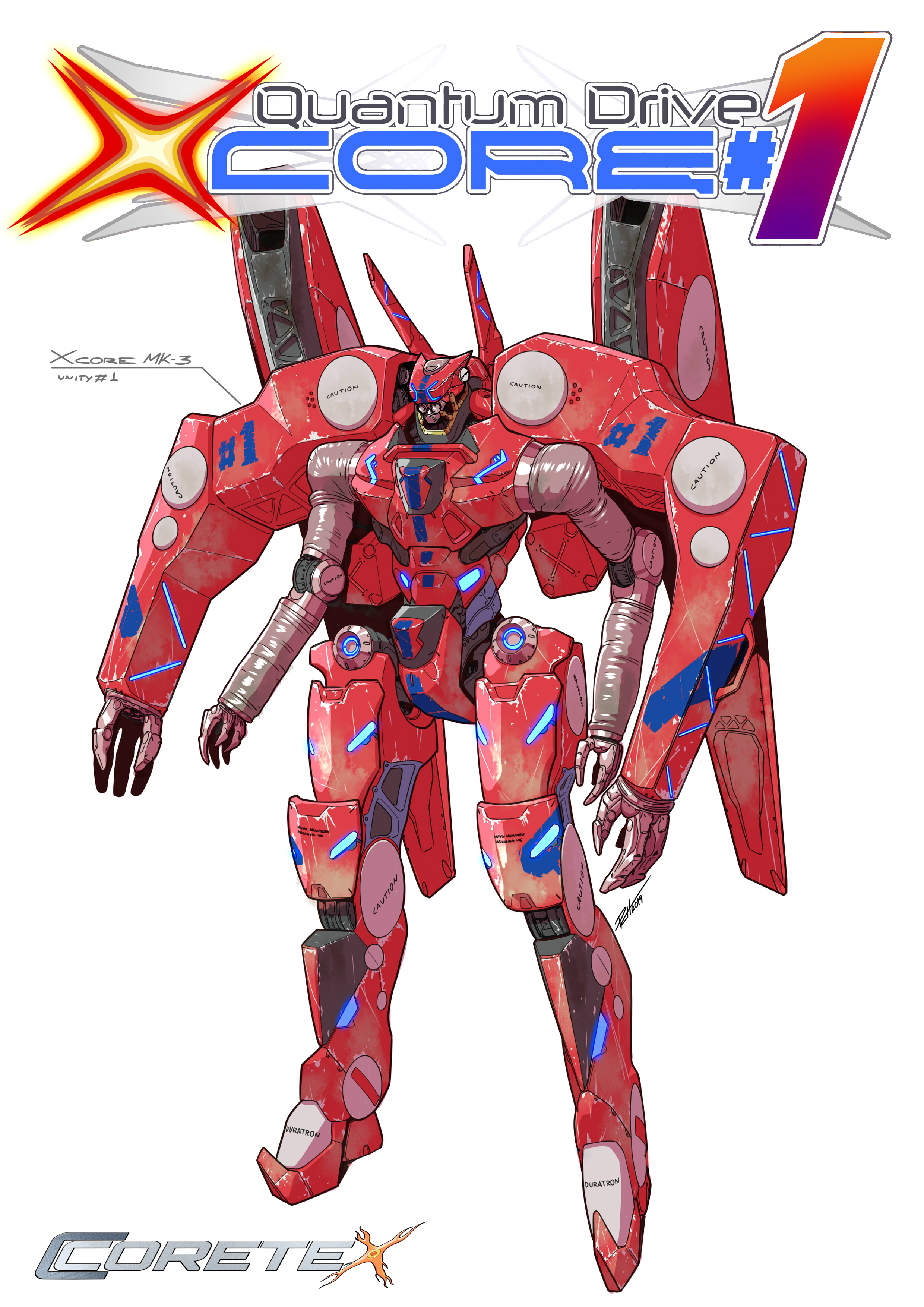 coretex mecha 1 modelsheet logo