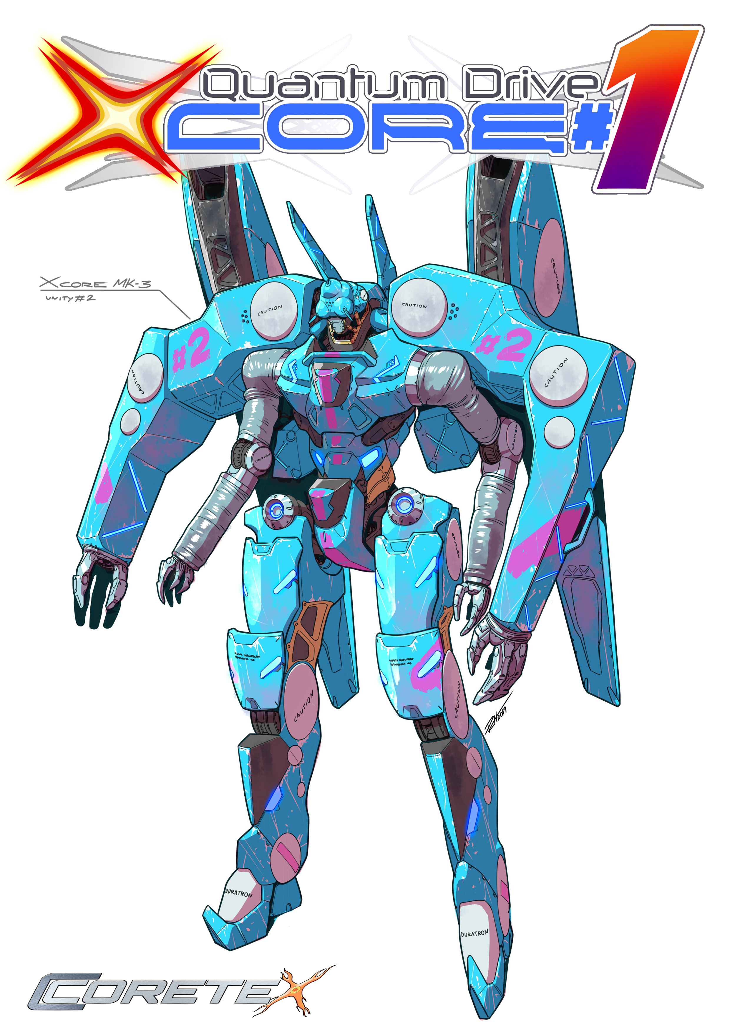 coretex mecha 2 modelsheet logo