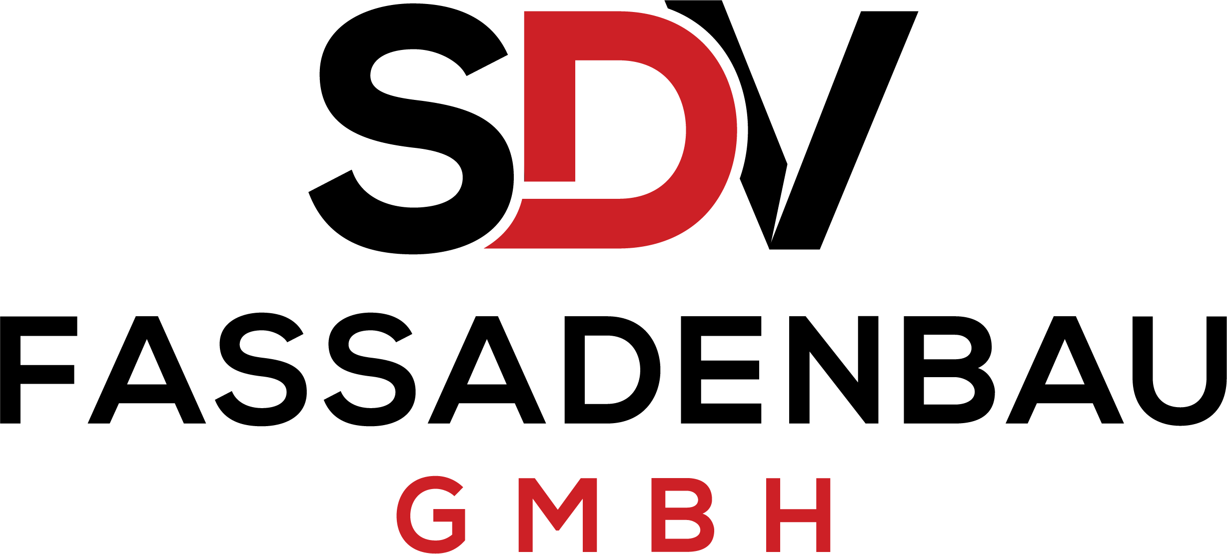 Rotes Logo mit Text D GMON auf schwarzem Hintergrund. SDV Fassadenbau GmbH.