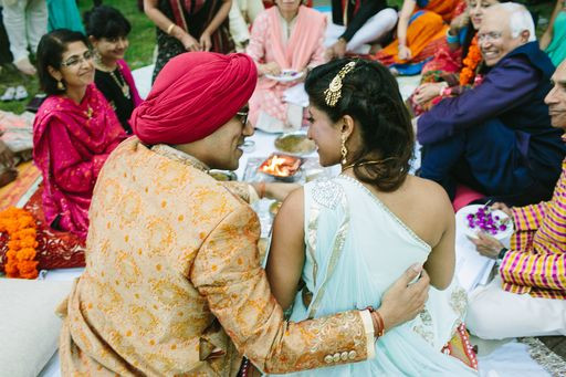 Bride and groom at Indian wedding