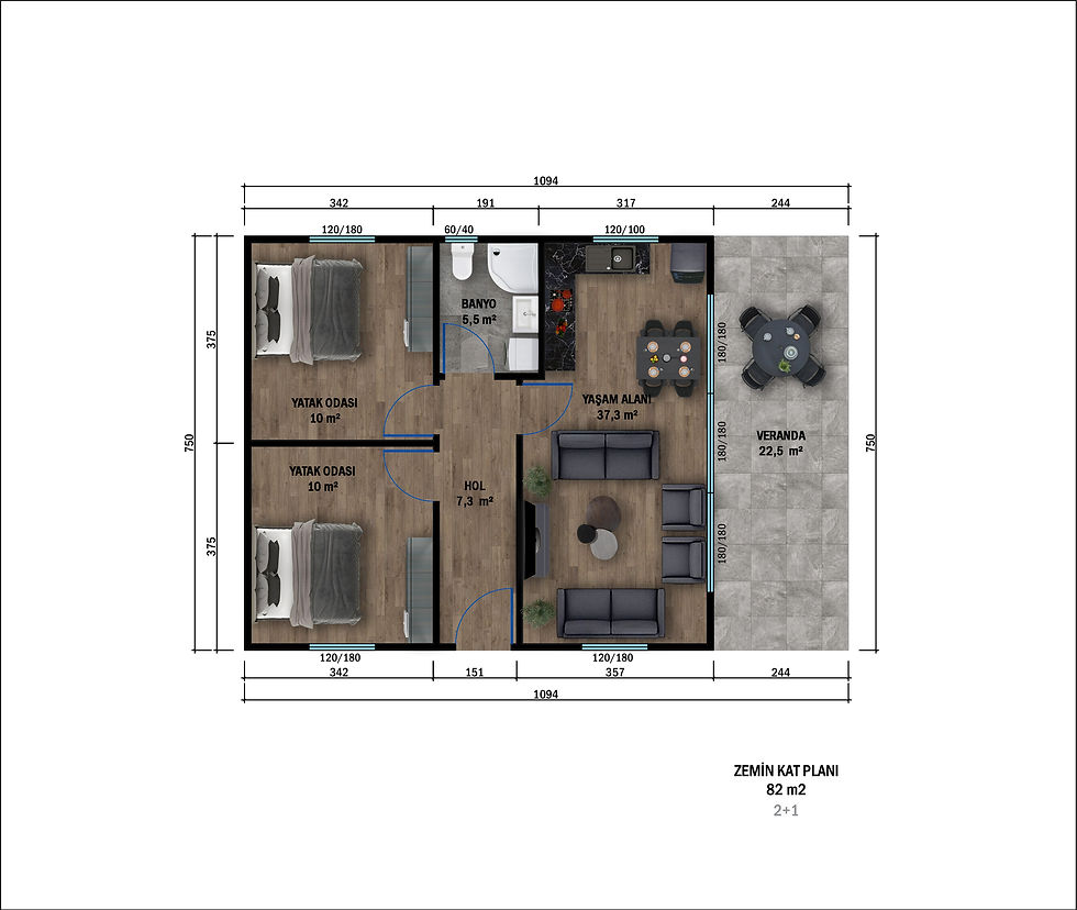 Küçük resim: 82 M2 TEK KATLI ÇELİK EV