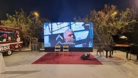 LED screen rental setup at Mina Abu Dhabi with high-quality display for corporate events and live presentations