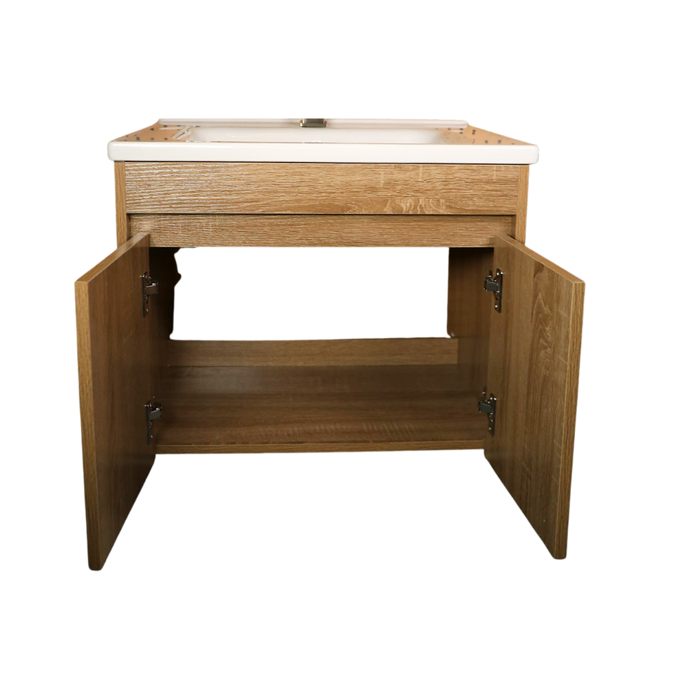 Miniatura: MUEBLE DE BAÑO COLOR MADERA C/ LAV Y ESPEJO 60X47X48.5CM BARANA MOD: BRC-3260A