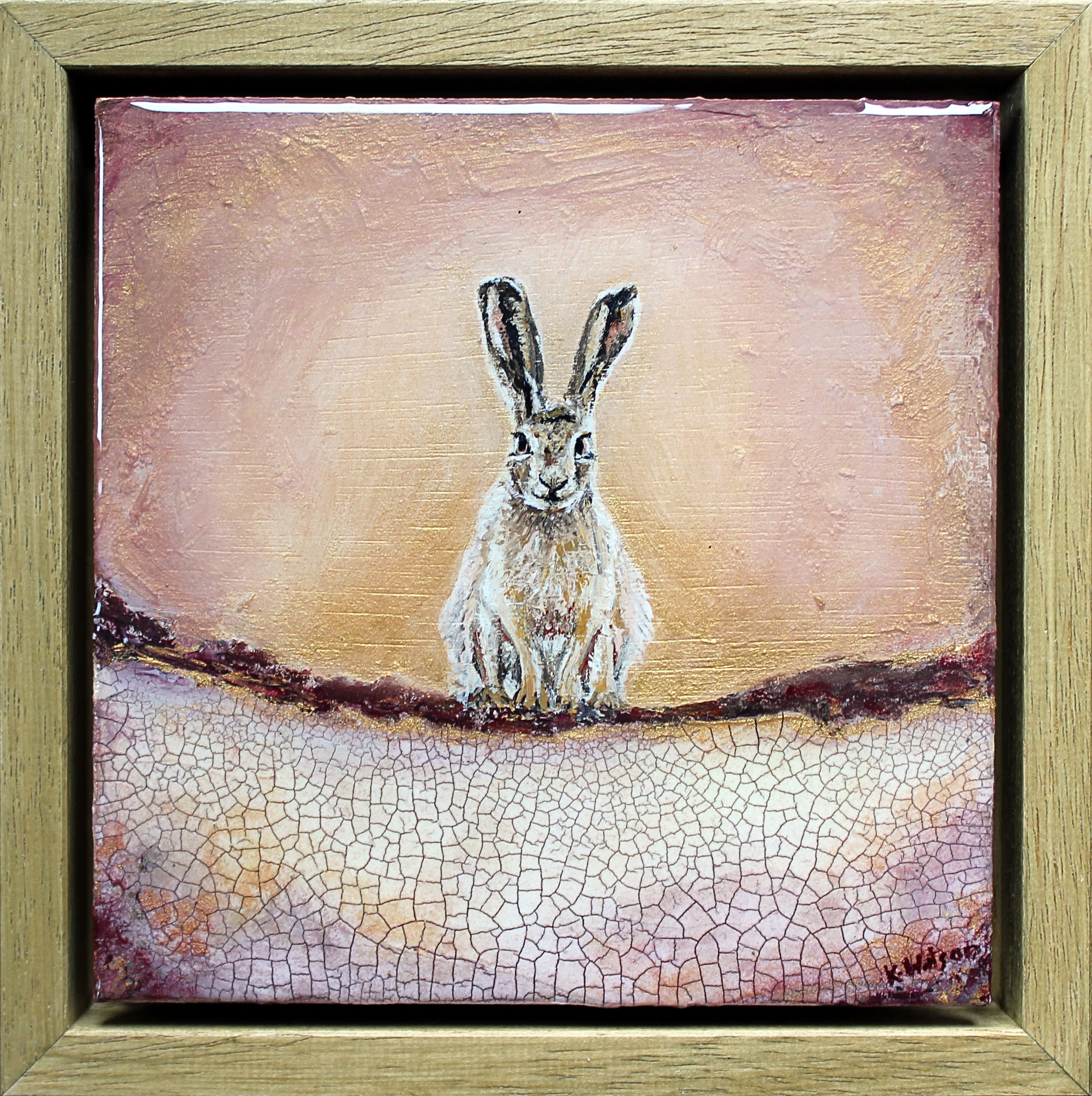 Hare resin painting