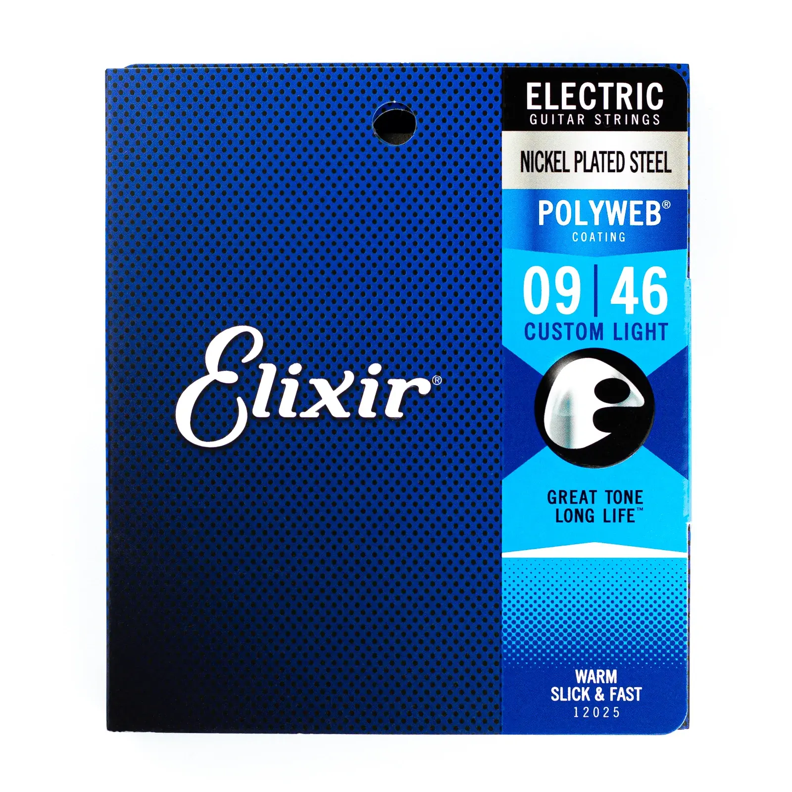 Elixir Polyweb Nickel Wound 9-46 Electric Guitar Strings, Custom Light