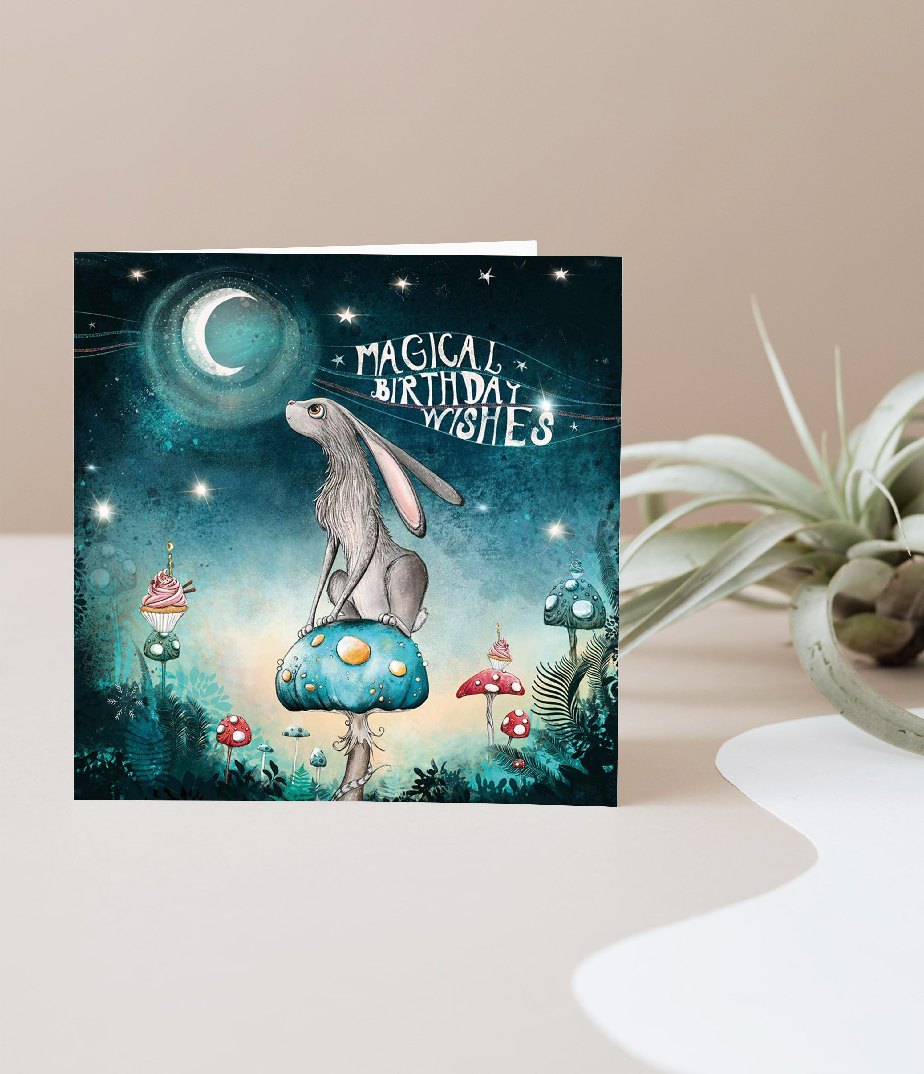 Moongazing Hare Birthday Card