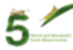 Two grasshoppers on green leaves form a "5." Text reads "Weird and Wonderful Facts About Insects" in green font on a white background.